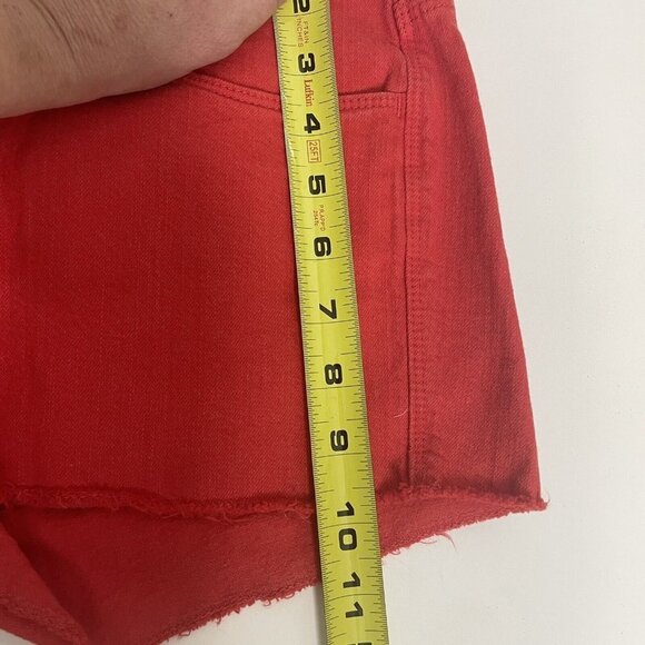 EEUC Madewell Red Denim Cut Off Shorts Size 26 Inseam 2" Jean Low Rise - Picture 8 of 10